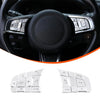 Jaguar F-Pace, F-TYPE, XE, XF Silver Alloy Steering Wheel Button Cover Trim (2016-2023)