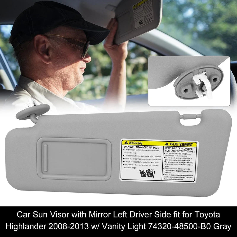 Toyota Highlander Sun Visor Left Side w/ Light (2008–2013)