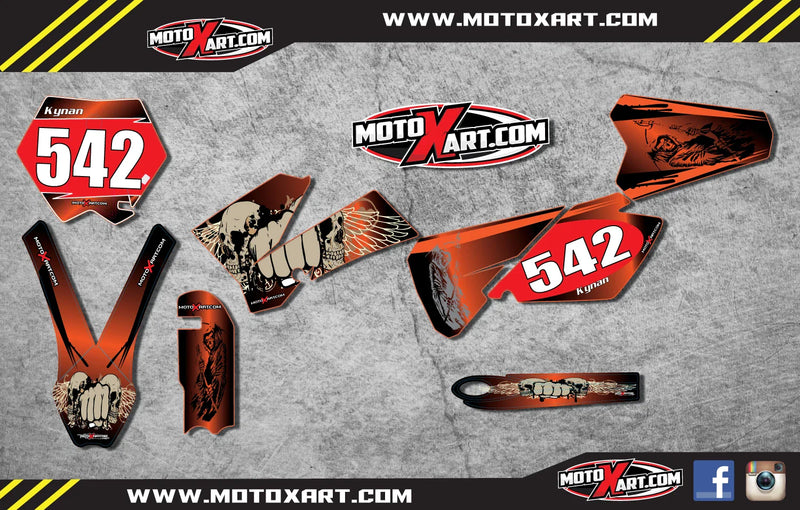 KTM 85 Full Graphics Kit 2003-2005 Skull Style Decals