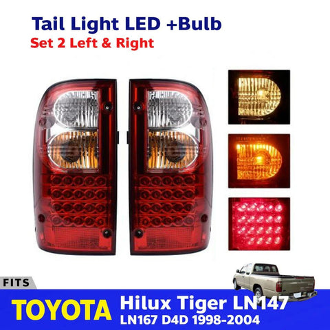 Tail Light Rear Lamp LED LH+RH Fits Toyota Hilux Tiger LN145 N147 Pickup 1998-04