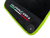 Lamborghini Huracan with Alcantara Leather & Green Trim Black Floor Mats