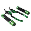 BMW S1000R S1000RR Green Extendable Brake Clutch Levers Grip Set (2010-2023)