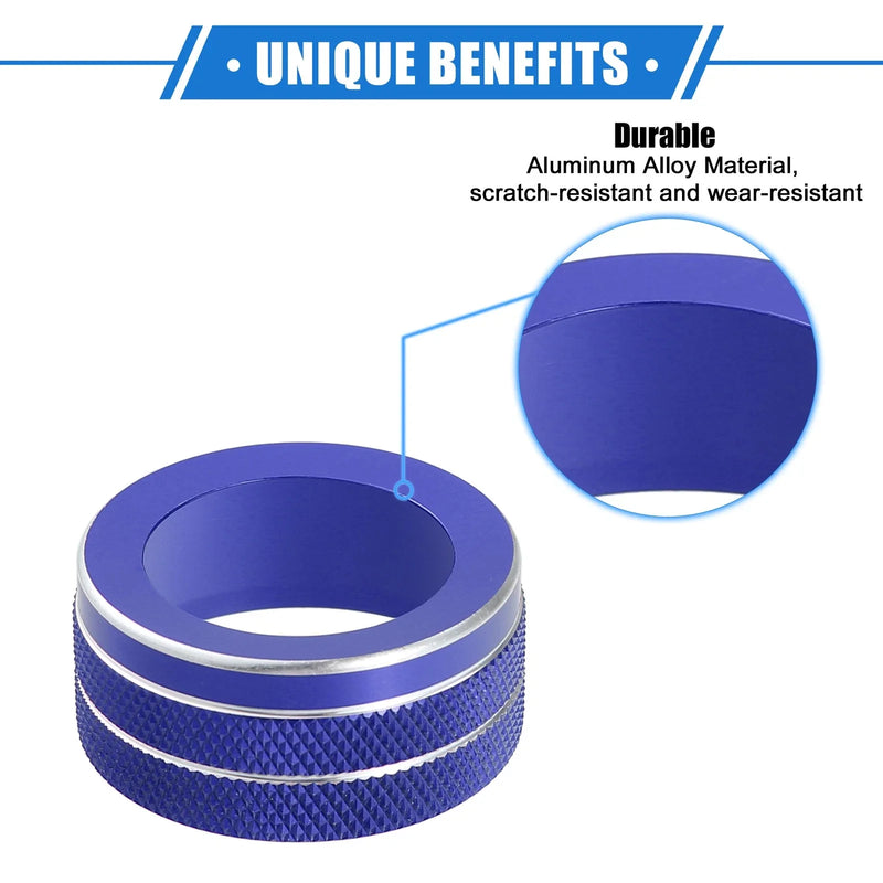 Jeep Renegade (2018-2023) Blue 3 x AC Climate Control Knob Ring Covers