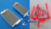 Honda CR250 CR250R Aluminum Radiator & BLACK Silicone Y Hose (2002-2004)