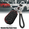 Peugeot 508, Citroen C6 Leather Remote Key Fob Cover Case (2008-2018)