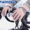 Mountain Biking Pink Gray Full Finger Outdoor Fleece Women Cycling Gloves