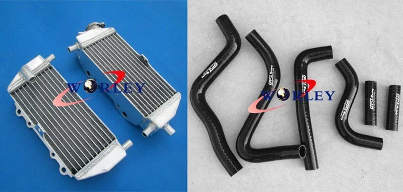 Kawasaki KX250 Aluminum Radiator + Black Silicone Hoses (1999-2002)