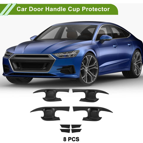 Toyota Camry Car Door Handle Cup Protector Carbon Fiber Black Blade Shape