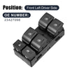 Chevrolet (23427098) - Black Plastic Metal Front Left Door Window Switch