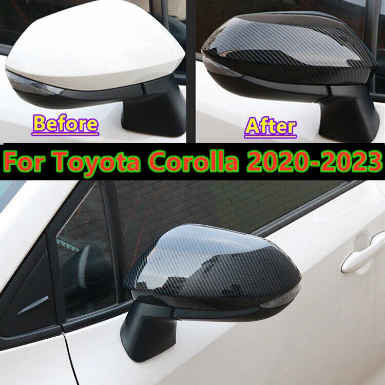 Toyota Corolla 2 x Carbon Fiber Rearview Mirror Cover Trim Cap (2020–2023)