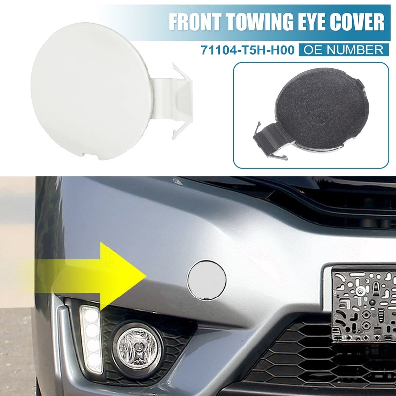 Honda Fit Jazz GK5 (2014-2017) White Front Bumper Tow Hook Cover