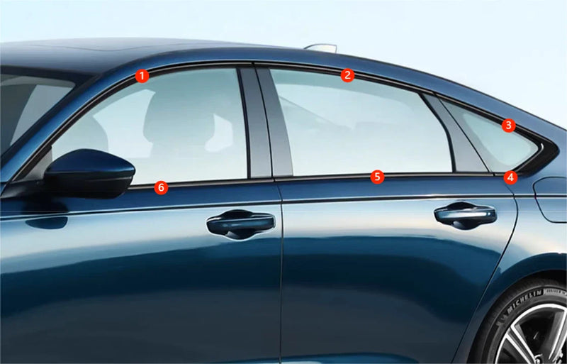 Honda Accord Steel Window Side Molding Cover Trim (2023-2024)