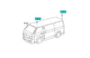 Toyota Hiace Commuter Roof Drip Molding End Covers (2005-2018)