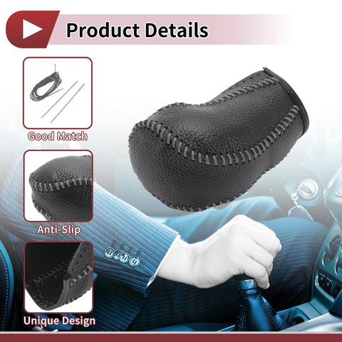 Mazda CX-5 (2013-2014) Black Gray Faux Leather Car Gear Shift Knob Cover