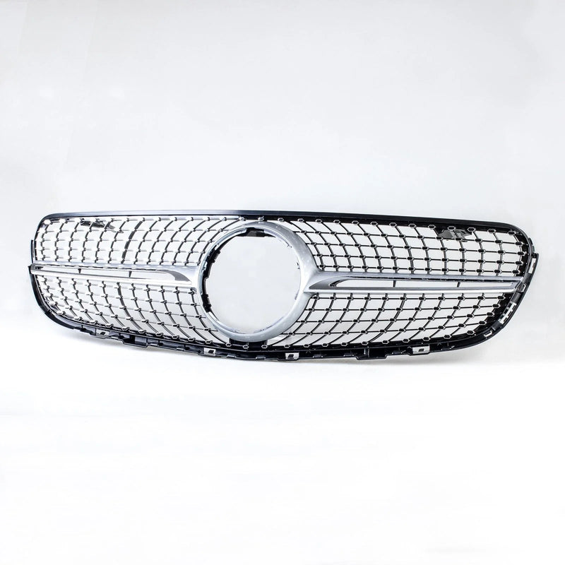 Mercedes Benz GLC X253 Silver Diamond Slats Front Grille (2015-2019)