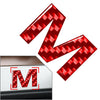 Car Badge Emblem M Carbon Red Letter Decals Stickers