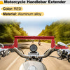 Motorcycle Balance Handle Bar Extender Bracket Center Hole Red 1Set