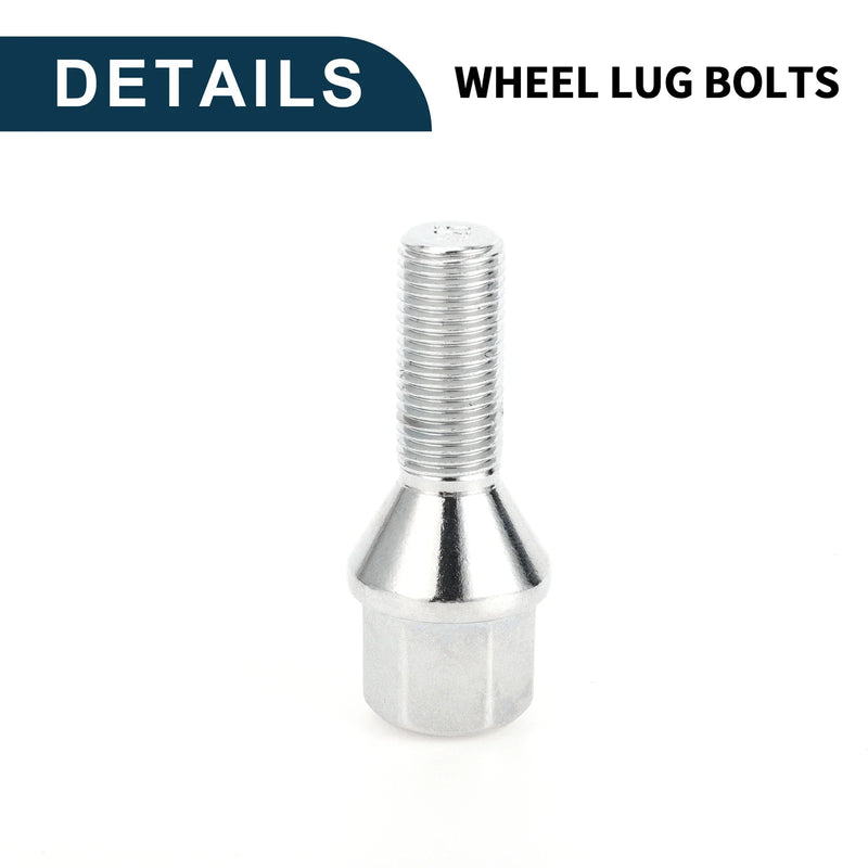 Peugeot 1007, 106 20 x M12x1.25mm Conical Seat Wheel Lug Bolts (2005-2014)