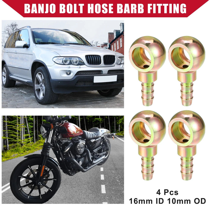 Car Banjo Bolt Hose Barb Fitting / 4 x / Banjo Bolt Hose Barb Fitting