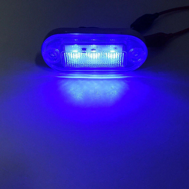 Truck Trailer RV Boat 12V 3 SMD LED Signal Light Lamp Blue Indicator