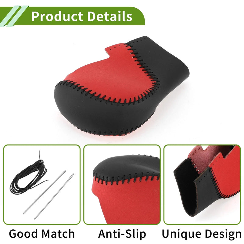 Honda Civic Red Black Faux Leather Gear Shift Knob Cover (2022-2024)