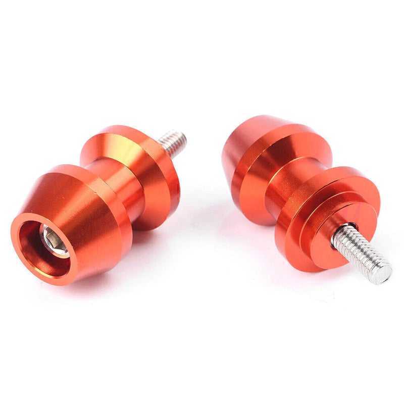 Yamaha R1, XV250, R6, YZF600, FZ6, FZ8 6mm Orange Swingarm Spool Sliders