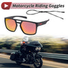 Set Motorcycle Riding Goggles Red Lens Black Red Frame Tri-Acetyl Cellulos