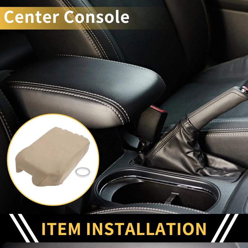 Toyota Tundra (2007-2021) Beige Microfiber Leather Console Lid Armrest Cover