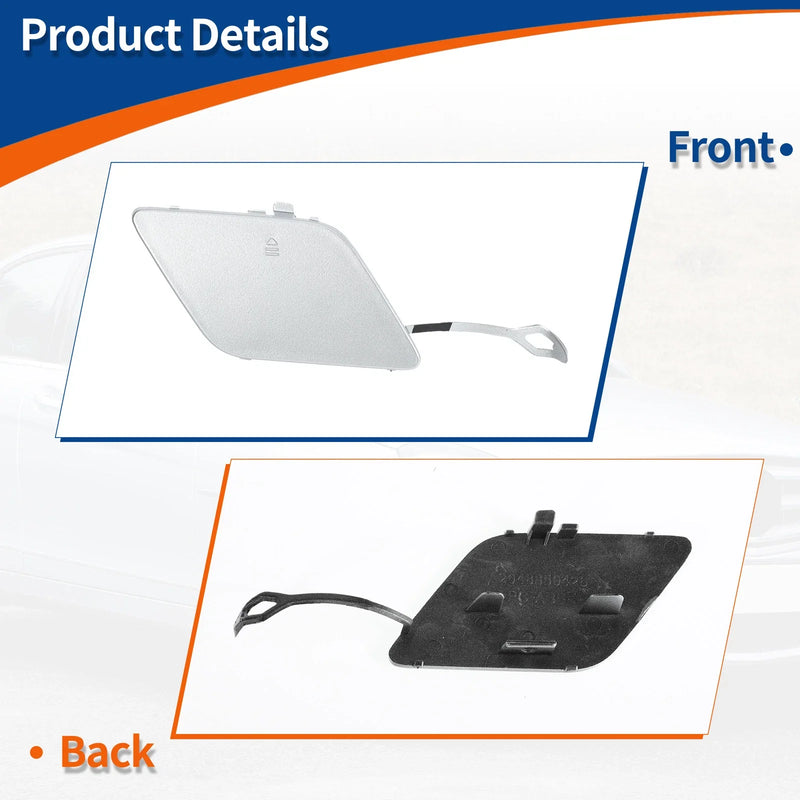 Mercedes-Benz (2012-2015) Silver Tone Front Car Bumper Tow Hook Cover