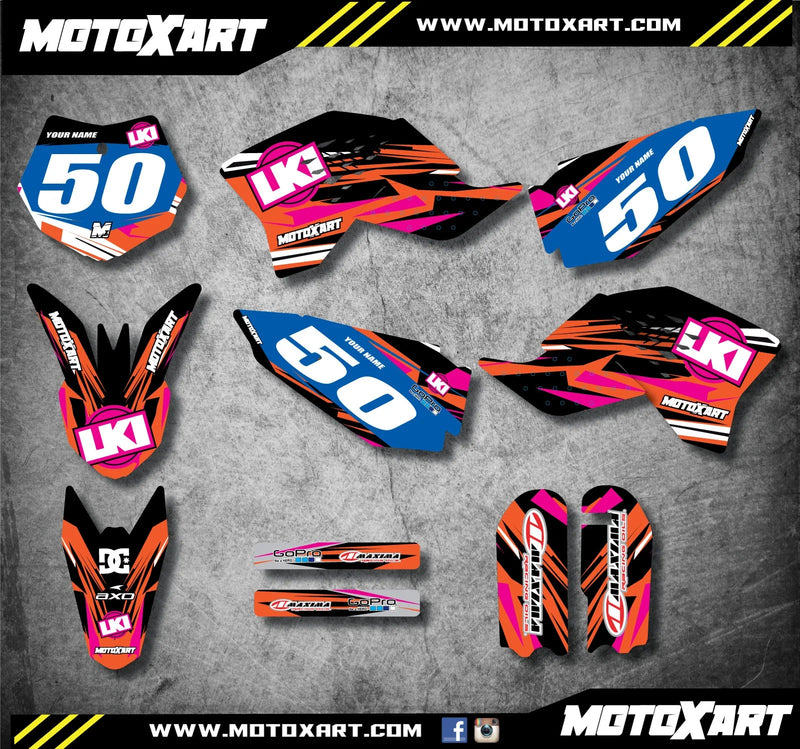 KTM 50 Full Graphics Kit Decals Stickers Custom Duke Style (2009-2015)