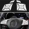 Mercedes E-Class W204 Chrome Steering Wheel Button Cover Trim (2012–2016)