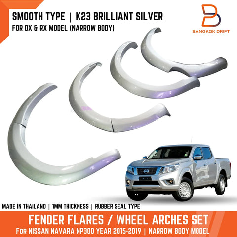 Nissan Navara NP300 D23 2015-2019 Narrow Body Silver Fender Flare Arch