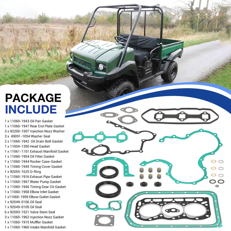 Kawasaki Mule 3010 Diesel 4x4 Top End Gasket Rebuild Kit (2003-2008)