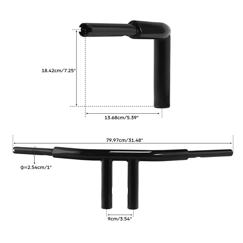 Harley Softail Deluxe Fat Bob 8" Rise T Bar Handlebar (2018-2024)
