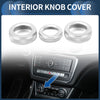 Mercedes-Benz A B E GLK GLA CLA Class Silver Tone 3 x AC Media Knob Covers