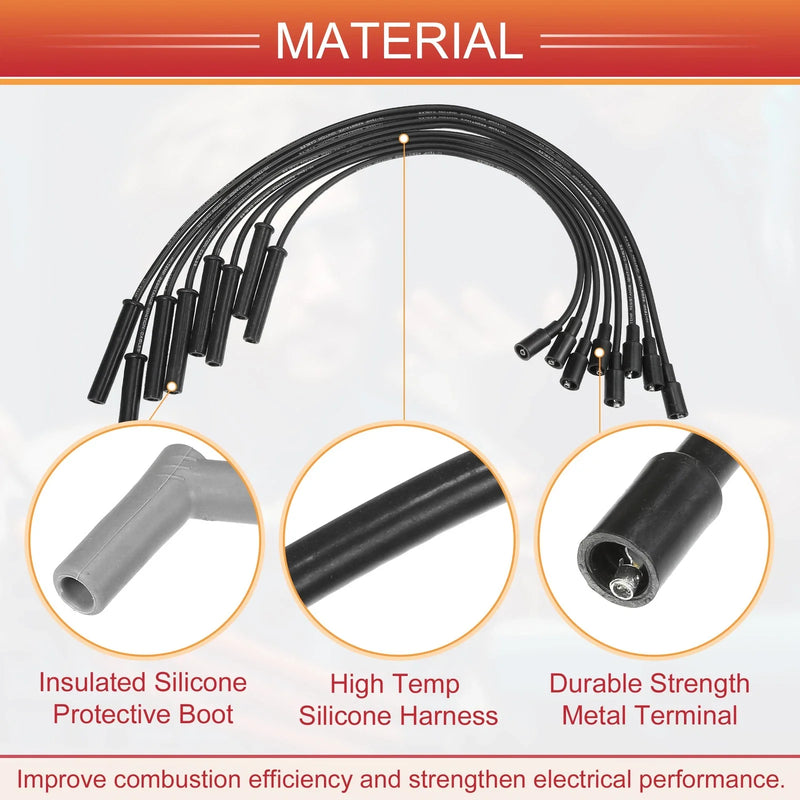 Ford F-150 F-250 F-350 Super Duty 8 x Spark Plug Wire Ignition Coil Cables