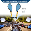 Motorcycle Black Gold Tone Rear View Mirror M8/M10
