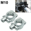 25MM M10 Motorcycle Silver Handlebar Mirror Mount Holder Clamp