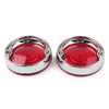 Harley Touring Road King 3-1/4" Turn Signal Bezels Red Lens Covers (2009-2023)