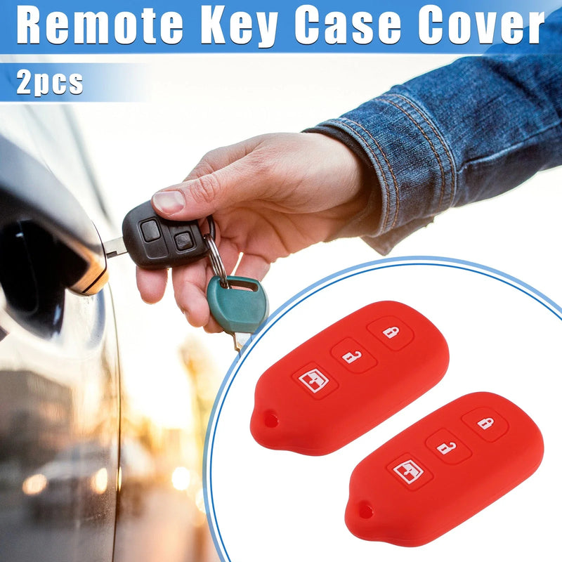 Toyota 4Runner Sequoia Silicone Red 2 x Remote Key Fob Case