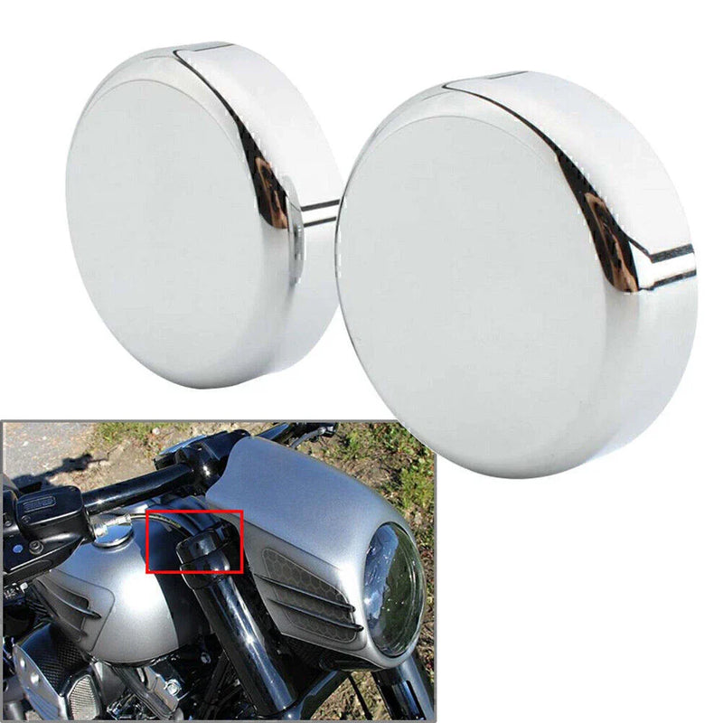 HARLEY SOFTAIL STREET BOB CNC Chrome Upper Fork Caps (2018-2020)