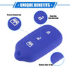 Toyota 4Runner Sequoia 2 x Remote Key Fob Case 4 Button Silicone Blue