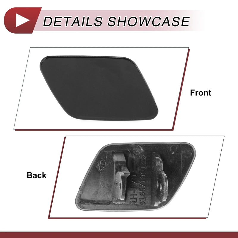 BMW X5 (2007-2013) Black Front Right Bumper Trim Nozzle Cover