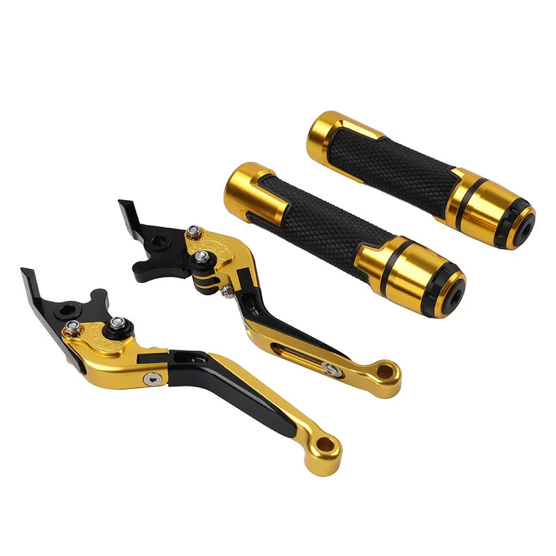 BMW S1000R S1000RR Gold Extendable Brake Clutch Lever Grip Set (2010-2023)