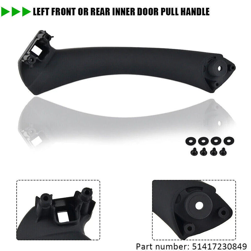 BMW E90 3 Series 6 x Black Inner Door Panel Handle Pull Trim Covers (2007-2013)
