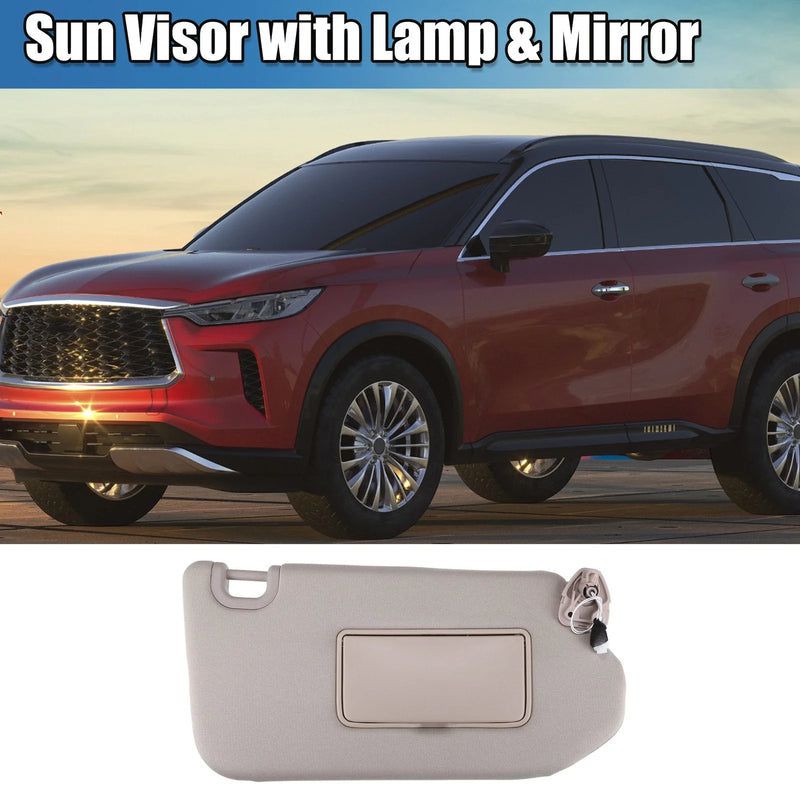 Nissan Beige Passenger Side Sun Visor with Light & Mirror