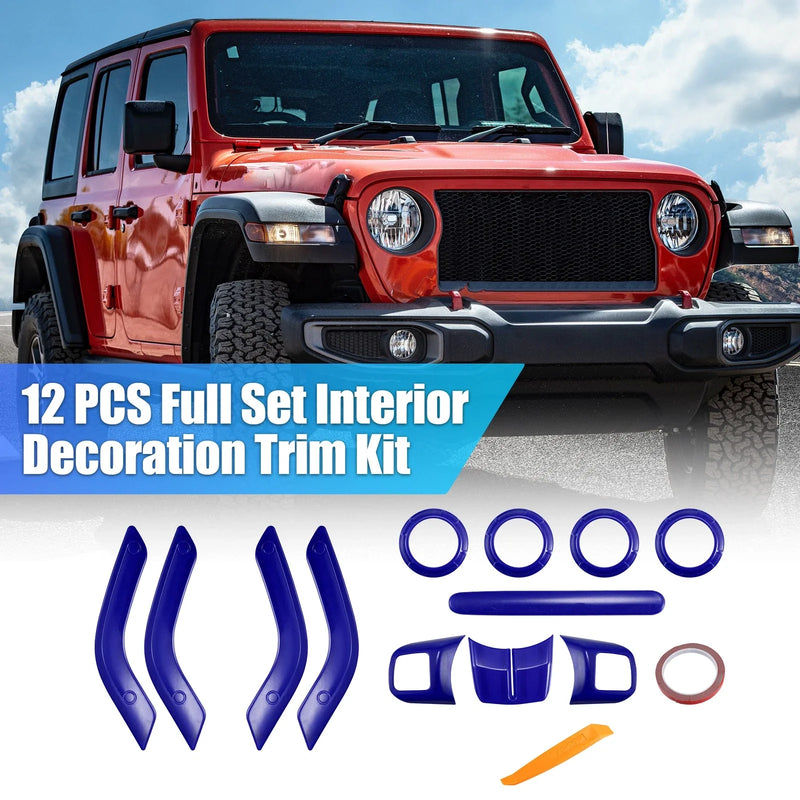 Jeep Wrangler JK (2011-2018) - Blue Decoration Set 12 x Interior Trim Kit