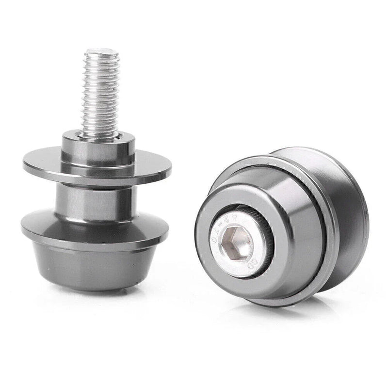 Suzuki GSR750 GSX1300 GSXR600 SV1000 SV650 8mm Grey Swingarm Spools (2011-2019)