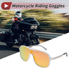 1 Set Motorcycle Riding Goggles Red Lens White Silver Tone Frame PC UV400
