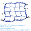 Motorcycle 12" x 12" Motorcycle Cargo Net Luggage Thick Mesh Blue 4x4